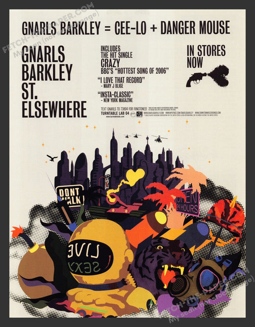 2006 Gnarls Barkley St. Elsewhere Music Release Print Advertisement Ad.