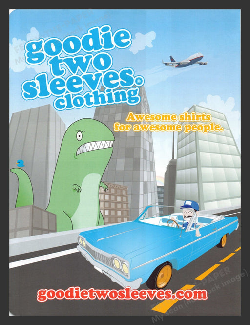 2005 Goodie Two Sleeves Clothing Shirts Monster City Car Print Advertisement.
