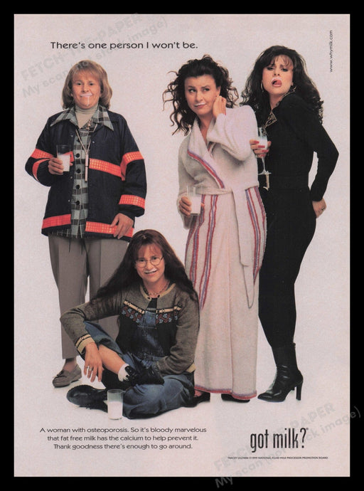 Got Milk? 2000s Print Advertisement 2000 Tracey Ullman Actress Actor Fetch the Paper!