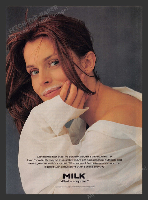 Got Milk? Natassja Kinski Actress 1990s Print Advertisement 1995 Fetch the Paper!
