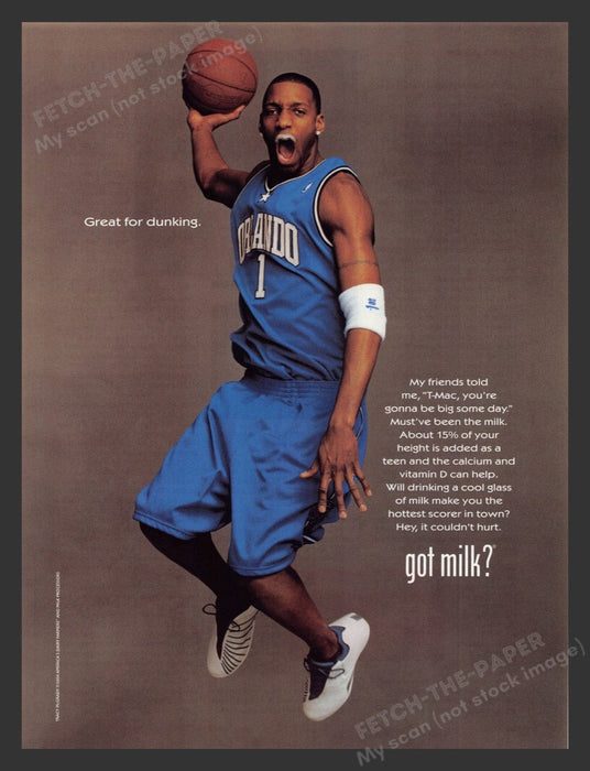 2004 Got Milk? Tracy McGrady Basketball Player Print Advertisement Ad