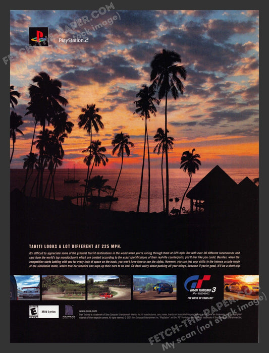 2001 Gran Turismo 3 Video Game Print Advertisement.
