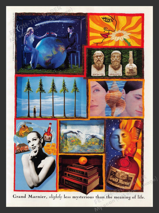 Grand Marnier 1990s Print Advertisement 1995 Less Mysterious than Meaning Life Fetch the Paper!