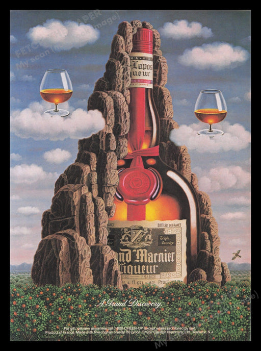 Grand Marnier Liqueur 1980s Print Advertisement Ad 1987 "A Grand Discovery" Fetch the Paper!