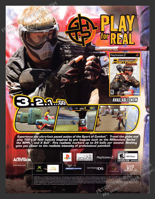 2006 Greg Hastings' Paintball Tournament Max'd Video Game Print Advertisement.