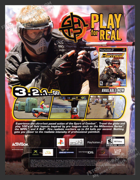2006 Greg Hastings' Paintball Tournament Max'd Video Game Print Advertisement.