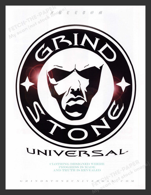 2002 Grindstone Universal Clothing Freedom Print Advertisement.