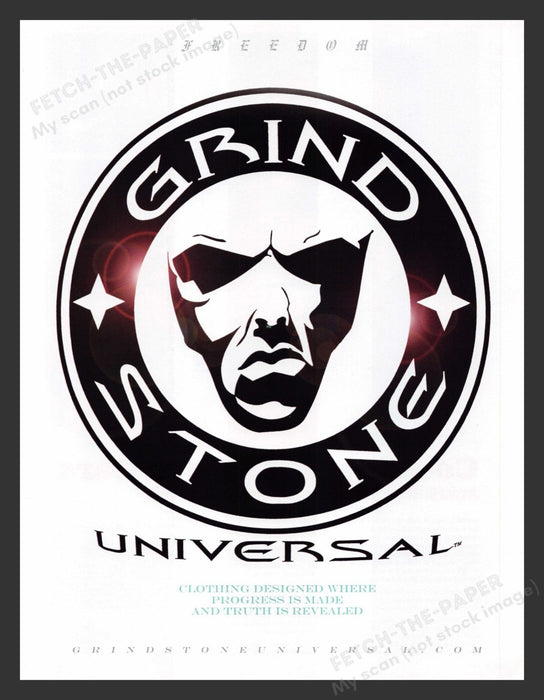 2002 Grindstone Universal Clothing Freedom Print Advertisement.