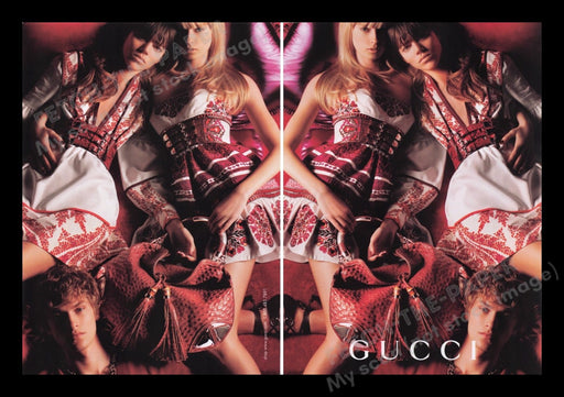 Gucci 2000's Print Advertisement Ad (2 pages) 2007 Reflection Legs Models Fetch the Paper!