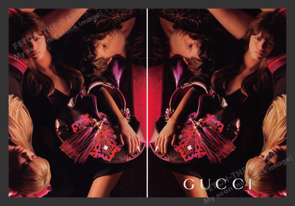 Gucci 2000s Print Advertisement (2 pages) 2007 Mirror Reflection Boy Girl Model Fetch the Paper!