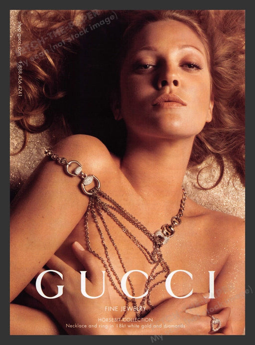 2007 Gucci Fine Jewelry Sand Topless Model Print Advertisement Ad