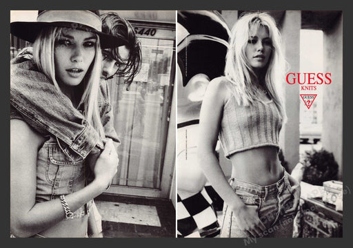 Guess 1990s Print Advertisement (2 pages) 1995 Knits Crop Top Clothing Fetch the Paper!