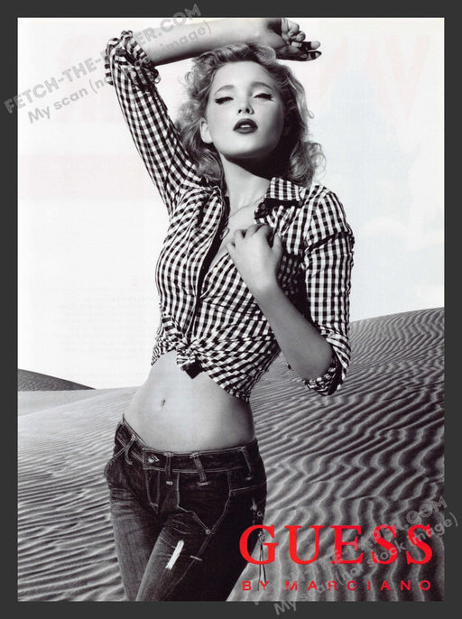 2007 Print Advertisement Guess by Marciano Clothing Gingham Model Ad.
