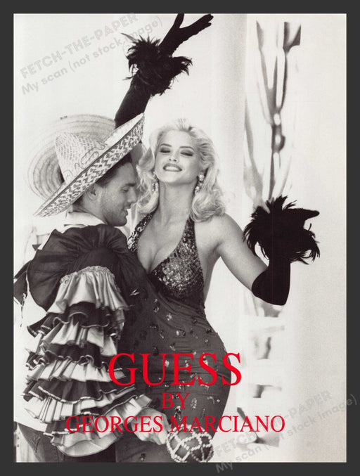 Guess Anna Nicole Smith Latin Dancer Maracas 1990s Print Advertisement 1993 Fetch the Paper!