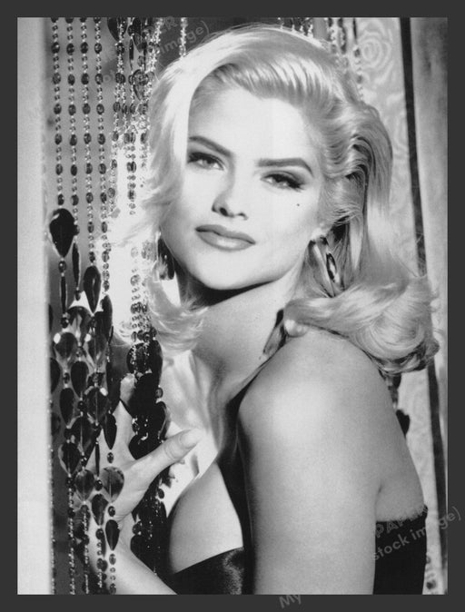 Guess Anna Nicole Smith Room Beads Soft Face 1990s Print Advertisement 1993 Fetch the Paper!