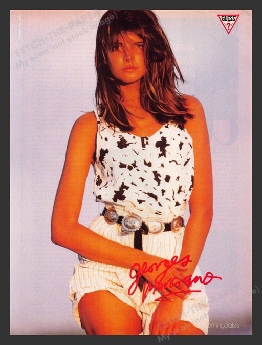 1988 Guess by Georges Marciano Model: Stephanie Seymour Print Advertisement Ad