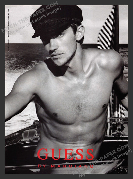 2007 Print Advertisement Guess by Marciano Sexy Male on Boat Clothing Ad.