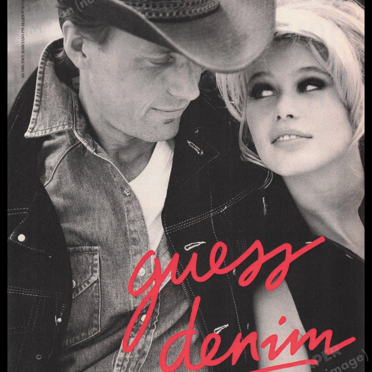 Guess denim claudia schiffer 1980s print advertisement ad 1989 fetch
