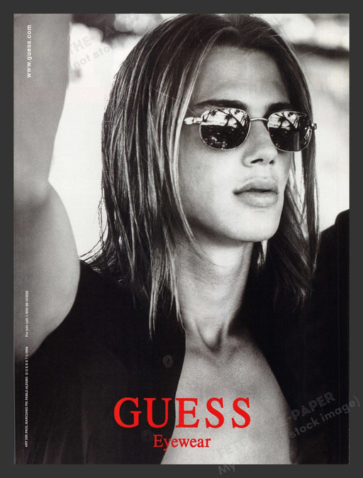 1999 Guess Eyewear Sexy Male Model Print Advertisement Ad.