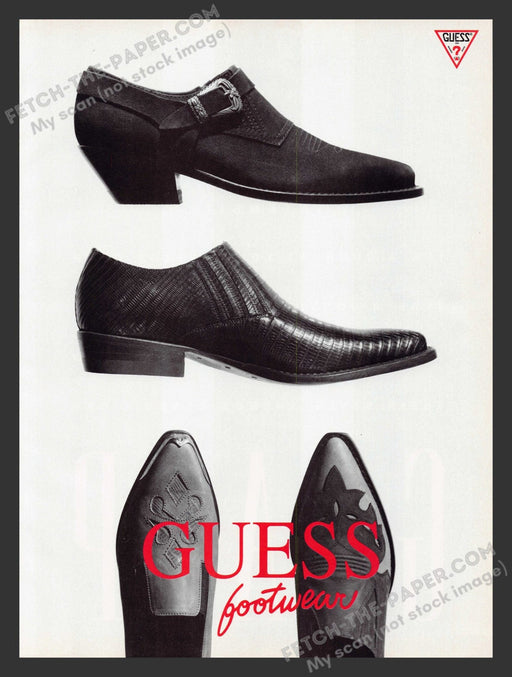 1990 Print Advertisement Guess Footwear for Men Ad.