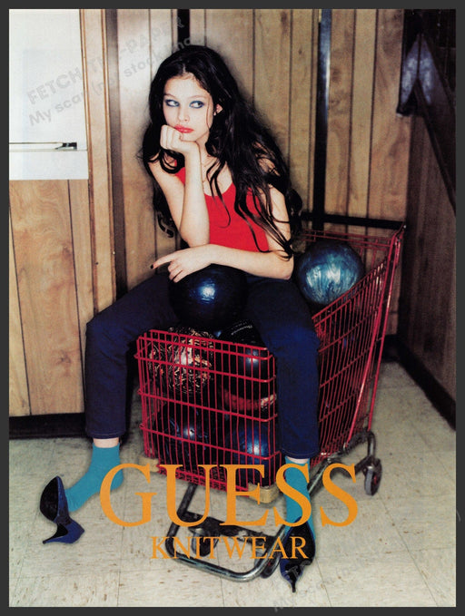 Guess Jeans 1990s Print Advertisement Ad 1996 Teen Shopping Cart Lonneke Engel Fetch the Paper!