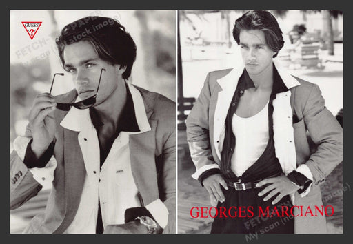 Guess Men Front/Back Page Male Eyes 1990s Print Advertisement 1993 Fetch the Paper!