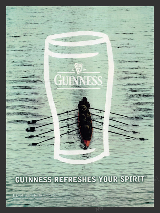 2000 Guinness Beer Alchohol Rowing Team Print Advertisement Ad.