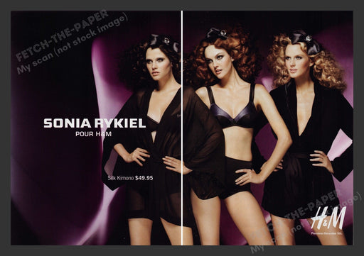 H&M Lingerie Magazine Print Ad (2 pages) 2009 Sonia Rykiel Fetch the Paper!