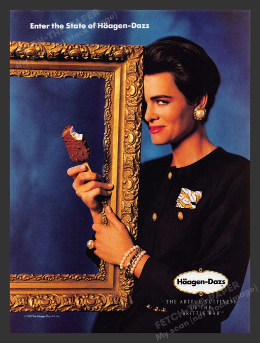 1990 Haagen-Dazs Brittle Bar Icecream Bar Print Advertisement Ad