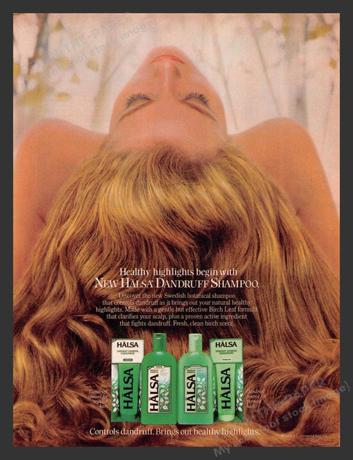 1986 Halsa Swedish Dandruff Shampoo Blonde Hair Print Advertisement Ad