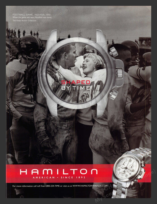 2000 Hamilton Watches Indiana 1951 Football Game Print Advertisement Ad.