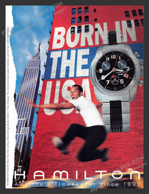 1998 Print Advertisement Hamilton Watches Khaki Empire State Building NYC.