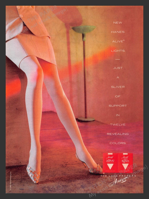 1989 Hanes Alive Lights Pantyhose & Hosiery Print Advertisement Ad