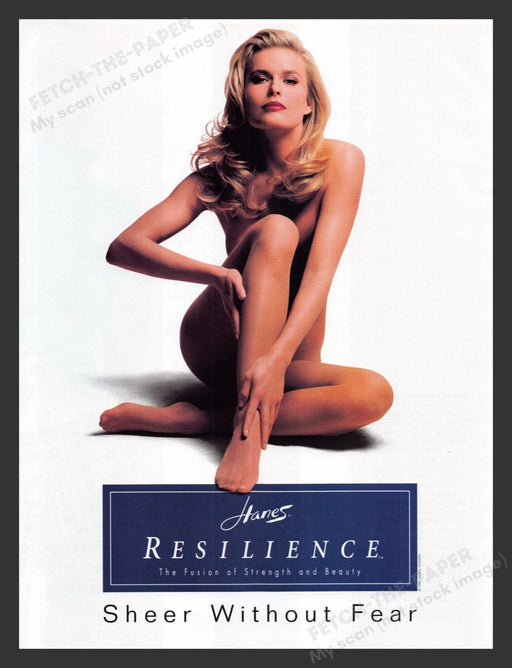 1996 Hanes Resilience Hosiery Sheer Without Fear Print Advertisement Ad
