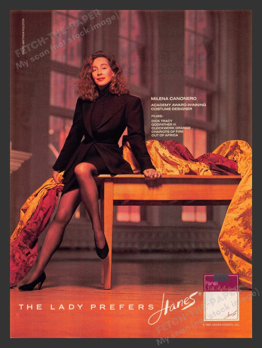 1991 Hanes Silk Reflections Hosiery Milena Canonero Print Advertisement Ad