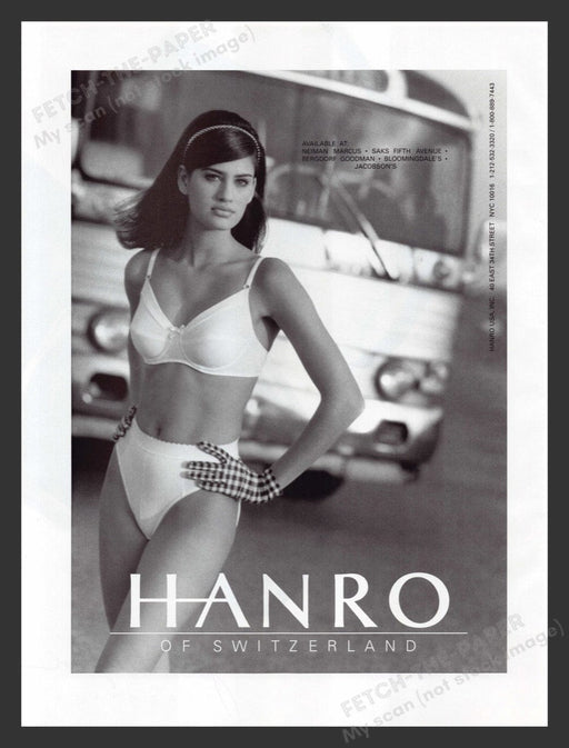 1996 Hanro Lingerie of Switzerland City Bus Sexy Girl Print Advertisement Ad