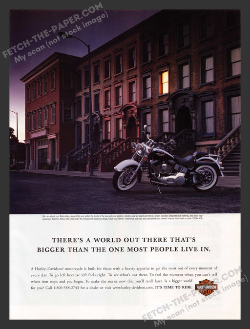 2005 Print Advertisement Harley-Davidson Motorcyle City Nighttime Ad.