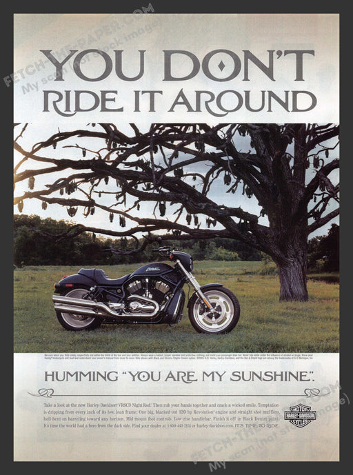 2008 Print Advertisement Harley-Davidson VRSCD Night Rod Motorcycle Ad.