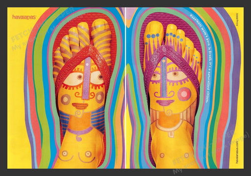 Havaianas Flip Flops 2000s Print Advertisement Ad (2 pages) 2008 Fetch the Paper!