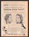 1956 Helene Curtis Spray Net Hair Print Advertisement Ad