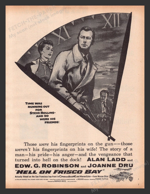 1956 Hell on Frisco Bay Movie Release Print Advertisement Ad