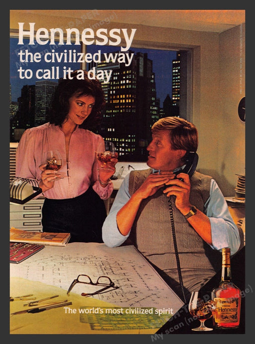 1984 Hennessy Cognac "Civilized Way to Call it a Day" Print Advertisement Ad