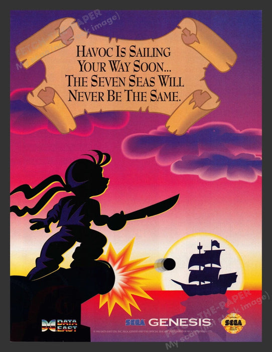 1993 High Seas Havoc "Coming Soon" Video Game Print Advertisement