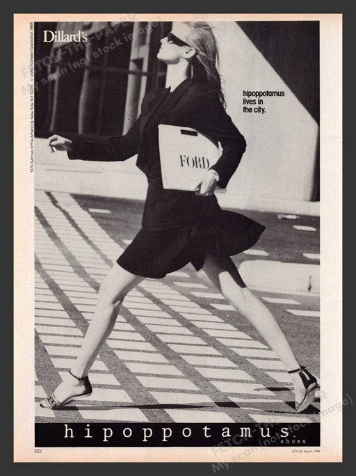 1988 Hipoppotamus Shoes Sexy Long Legs City Print Advertisement Ad