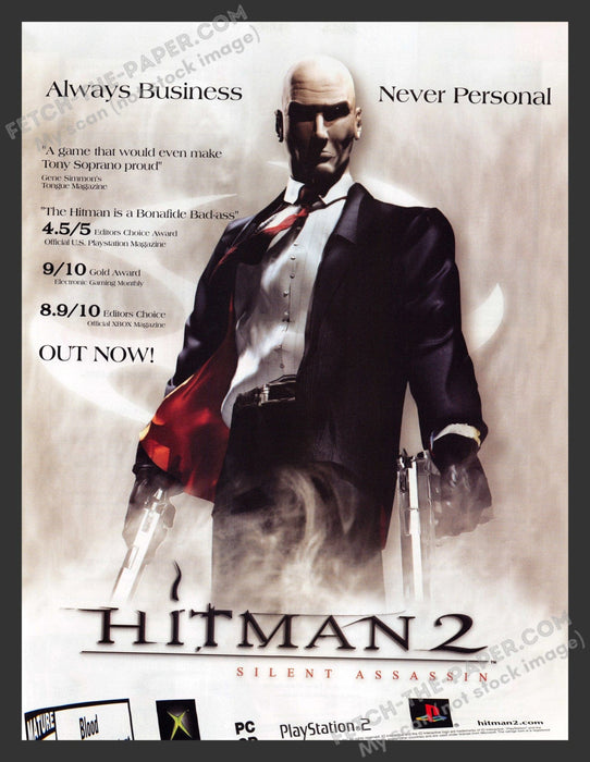 2003 Print Advertisement Hitman 2: Silent Assassin Video Game Ad.