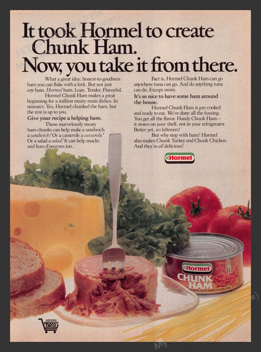 1981 Hormel Chunk Ham Print Advertisement Ad