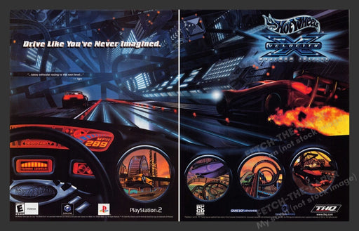 2002 Hot Wheels Velocity Video Game Print Advertisement (2 Pages)