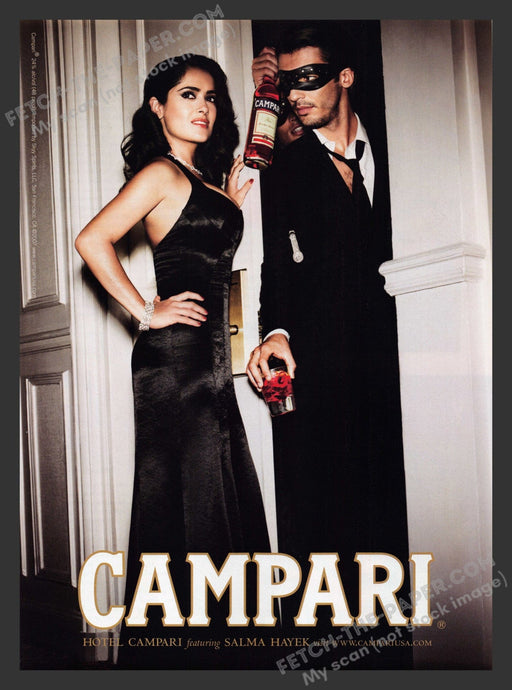 2007 Print Advertisement Hotel Campari Salma Hayek Masked Man Alcohol Actress.