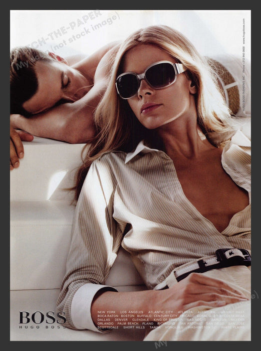 Hugo Boss 2000s Print Advertisement Ad 2007 Sexy Couple Clothing Lounging Fetch the Paper!