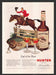 1948 Hunter Fine Blended Whisky Fox Hunt Horse Jumping Print Advertisement Ad